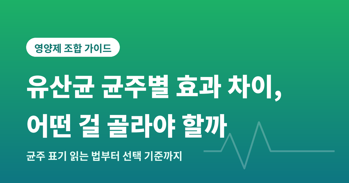 유산균 균주별 효과차이