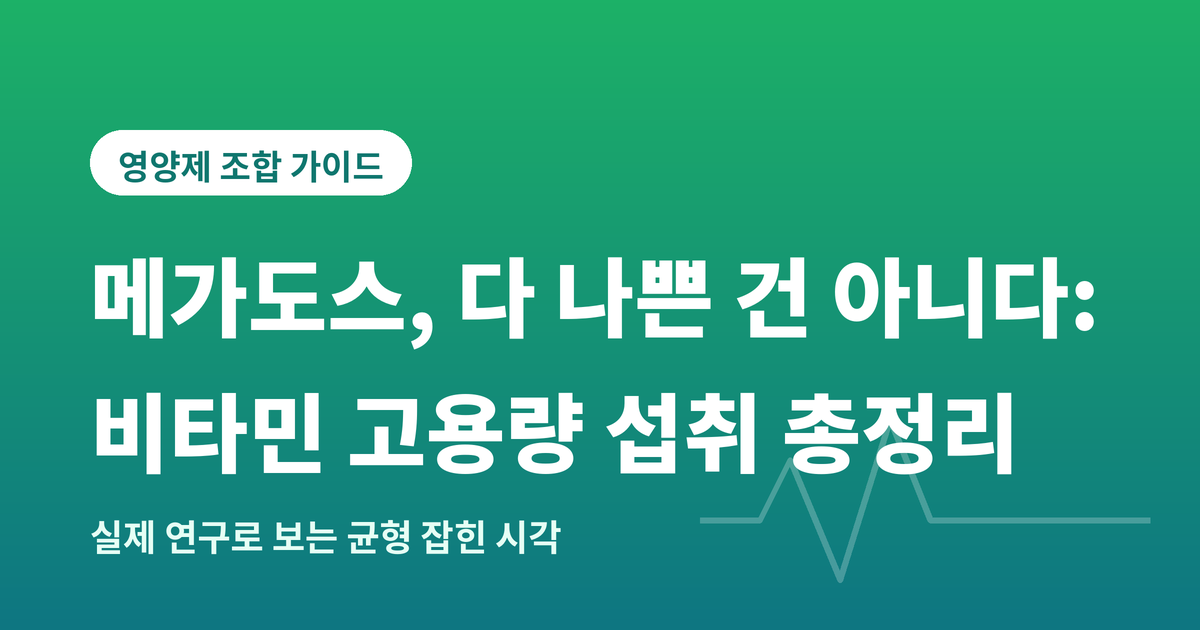비타민 고용량 섭취가이드
